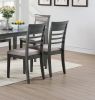 Antique Grey Finish Dinette 7pc Set Kitchen Breakfast Dining Table w wooden Top Cushion Seats 6x Chairs Dining room Furniture