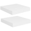 Floating Wall Shelves 2 pcs White 9.1"x9.3"x1.5" MDF