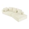 125" Stylish Chaise Lounge Modern Indoor Lounge Sofa Sleeper Sofa with Clean Lines for Living Room, Beige