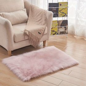 1pc, Wool Carpet Long Fur Carpet Indoor Living Room Floor Mat 23.62*35.43inch Acrylic 80% Polyester 20% Suede Fleece Bottom Long Fur Carpet (Color: Pink)