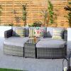 Direct Wicker 4-Piece Outdoor Wicker Sofa Daybed Set Patio Furniture Sunbed