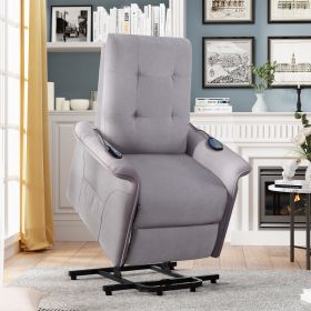 Power Lift Chair for Elderly with Adjustable Massage Function Recliner Chair for Living Room (Color: Light grey)