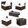 8 Pieces Patio Space-Saving Rattan Furniture Set with Storage Box and Waterproof Cover