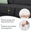 112*87" Sectional Sofa Couches Living Room Sets, 7 Seats Modular Sectional Sofa with Ottoman, L Shape Fabric Sofa Corner Couch Set with 3 Pillows