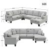 108*85.5" Modern U Shape Sectional Sofa, 7 Seat Fabric Sectional Sofa Set with 3 Pillows Included for Living Room, Apartment, Office,3 Colors