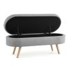 Ottoman Oval Storage Bench,Rubber Wood Legs