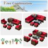 8 Pieces Patio Space-Saving Rattan Furniture Set with Storage Box and Waterproof Cover